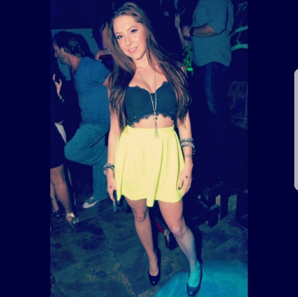 Neon green skirt